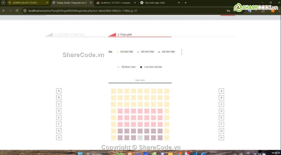 Web xem phim php,Code web đặt vé xem phim php thuần,Code web đặt vé xem phim full chức năng